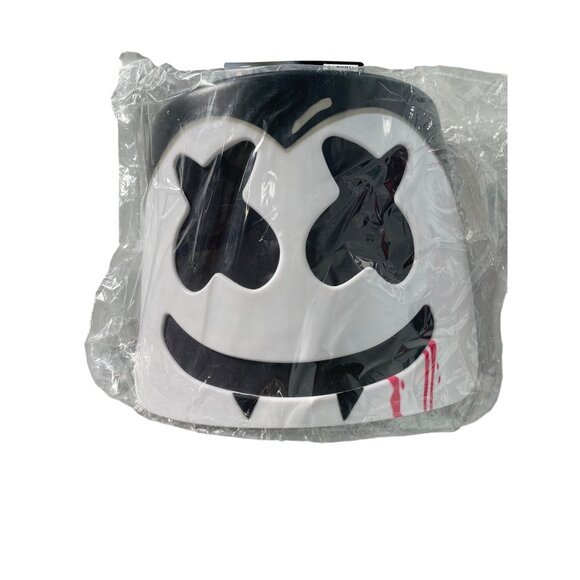 Marshmello Mello Vampire Mask Costume Accessory White Black Halloween Party NEW - Picture 3 of 8